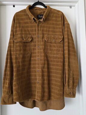 Vintage Dick Idol Cabela's Heavyweight Corduroy Shirt Jacket Tan Size 2XL Cotton